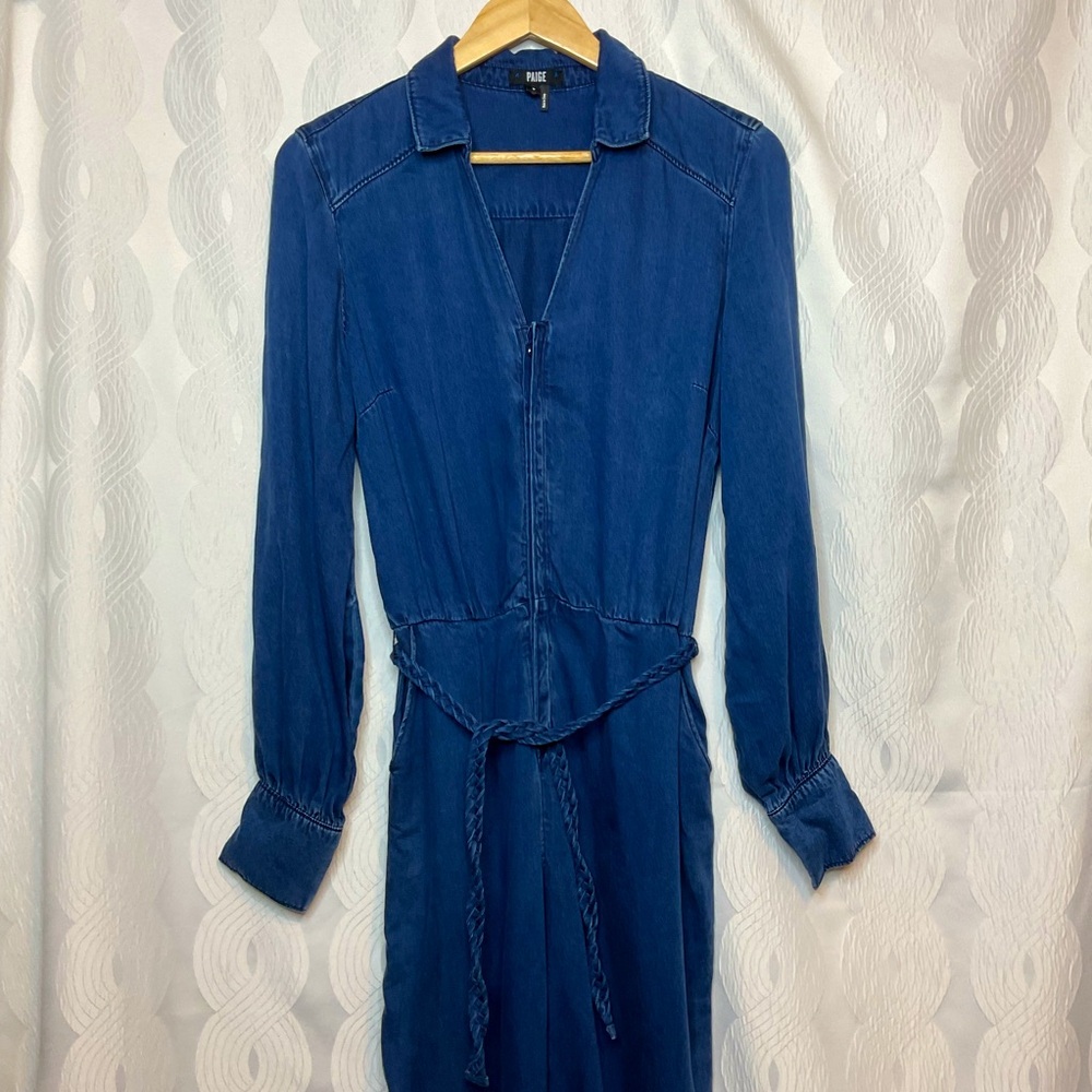Paige soft denim jumpsuit with slightly flared legs small
